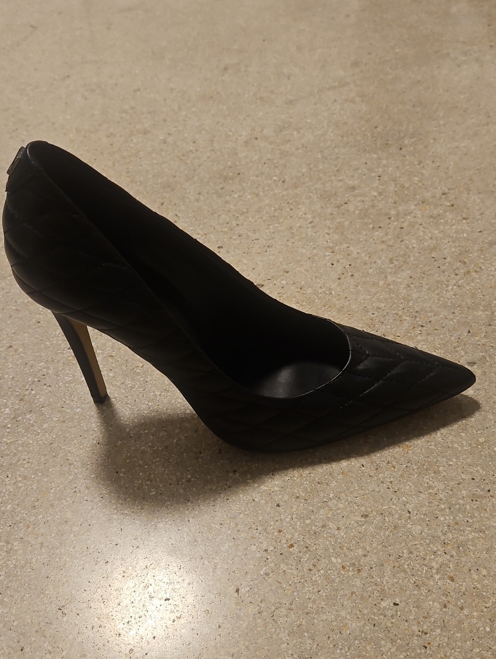 Karl Lagerfeld Black Quilted Pointed Stiletto Pump